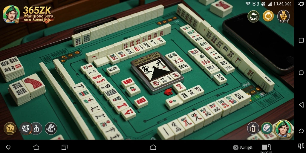Screenshot gameplay 365ZK menampilkan aksi mencocokkan tile Mahjong.