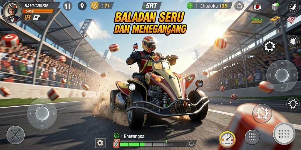 Tampilan utama gameplay game Racing 5RT yang seru dan menegangkan.