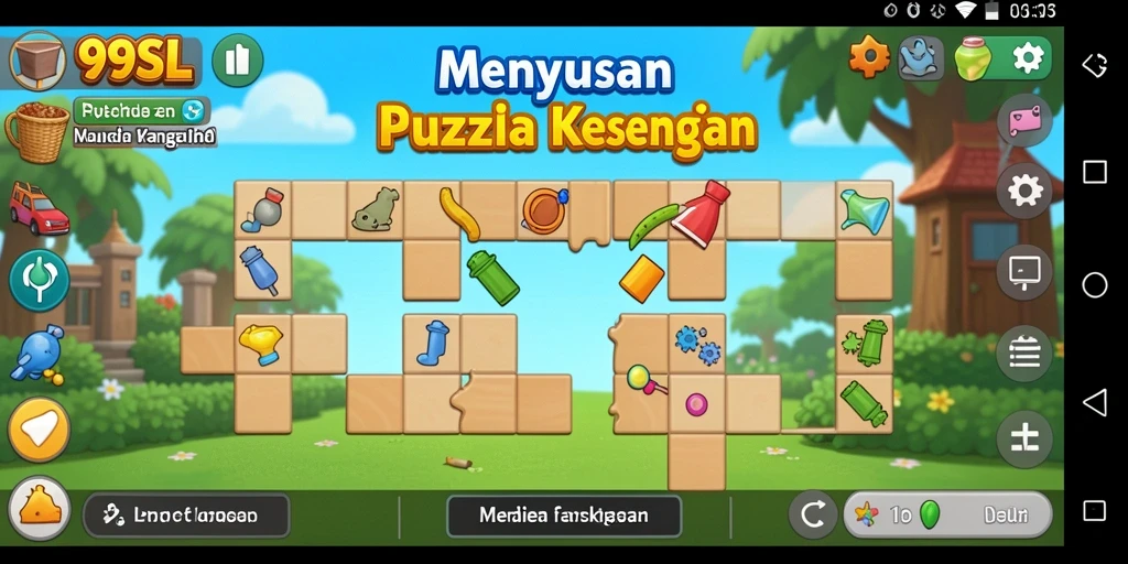 Screenshot gameplay 99SL menampilkan potongan-potongan puzzle yang menyenangkan.