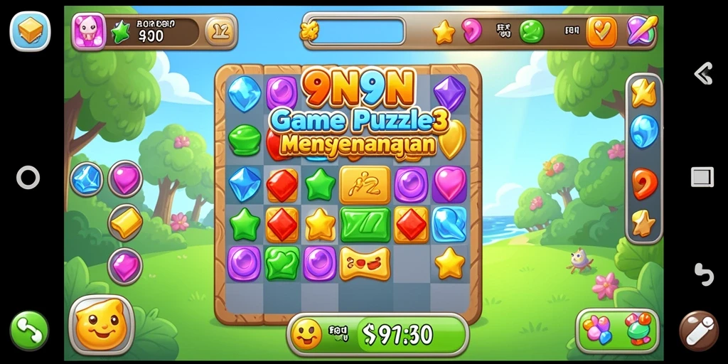 Tampilan gameplay 9N9N yang seru dan penuh warna.