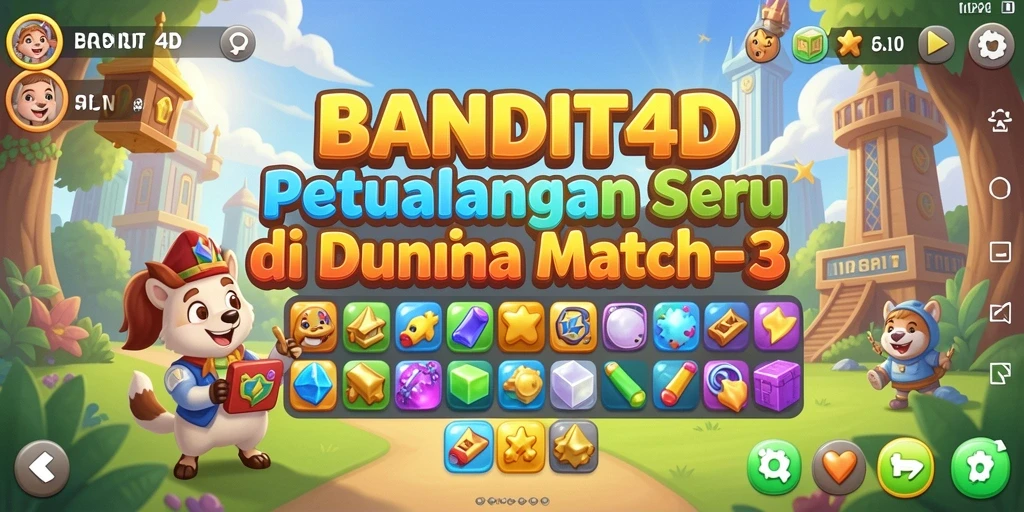 Tampilan menarik gameplay BANDIT4D dengan tantangan Match-3.