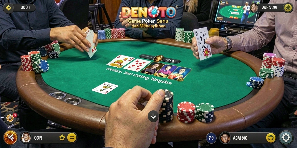 Tampilan permainan Poker yang seru dan dinamis di DENTOTO.
