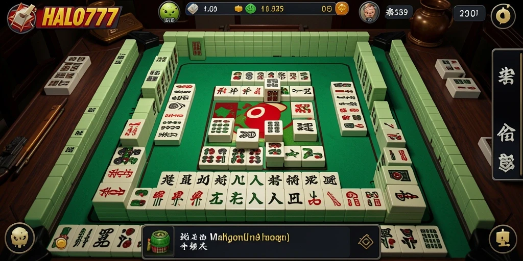 Tangkapan layar utama HALO777 menunjukkan permainan Mahjong yang seru dan mengasyikkan.