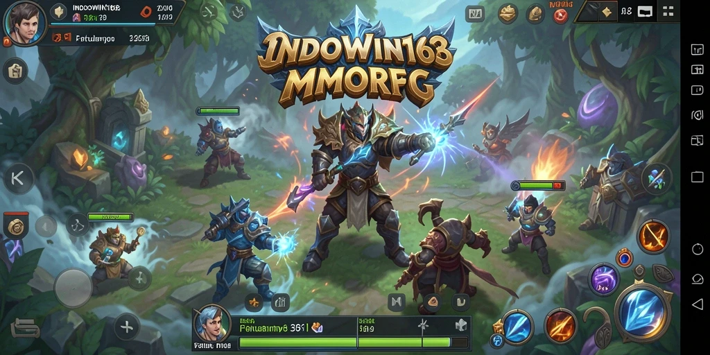 Screenshot gameplay INDOWIN168 menampilkan aksi seru dalam pertempuran MMORPG.