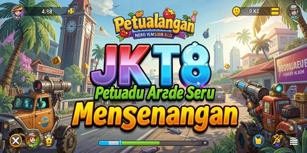 Tampilan gameplay JKT8 yang penuh warna dan seru.