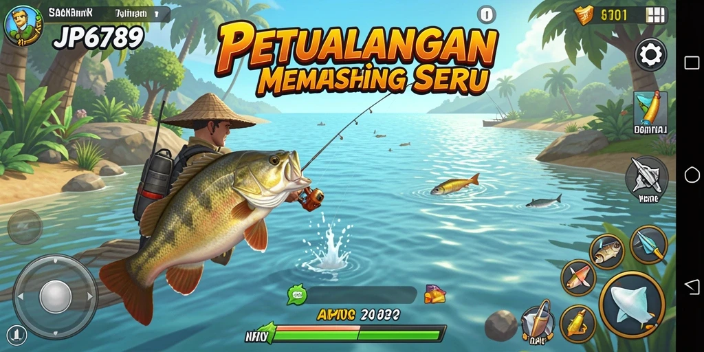 Screenshot JP6789 menampilkan gameplay memancing yang mendebarkan dan indah.