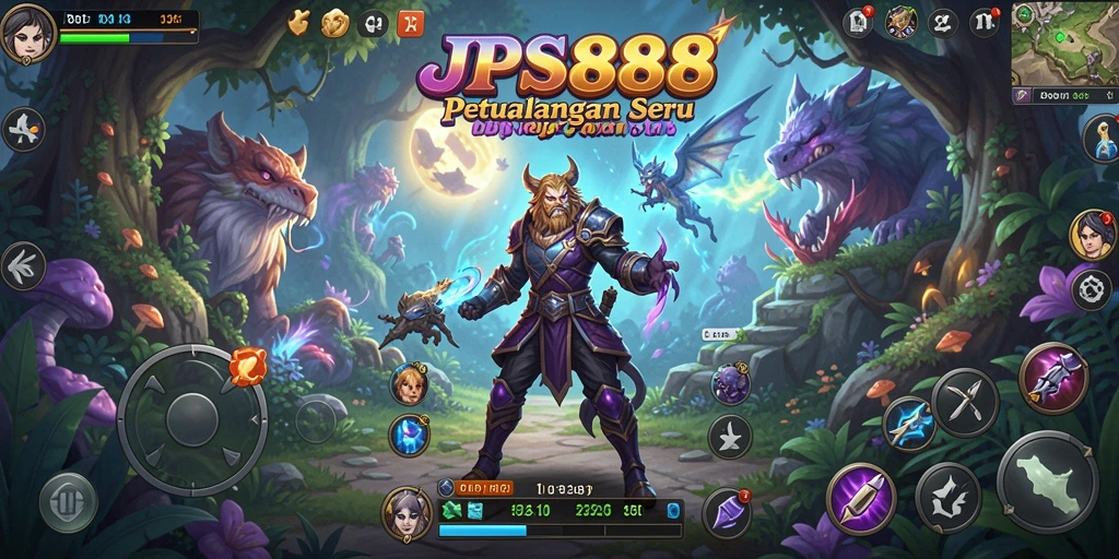 Tampilan gameplay petualangan seru dalam JPS888 yang penuh warna.