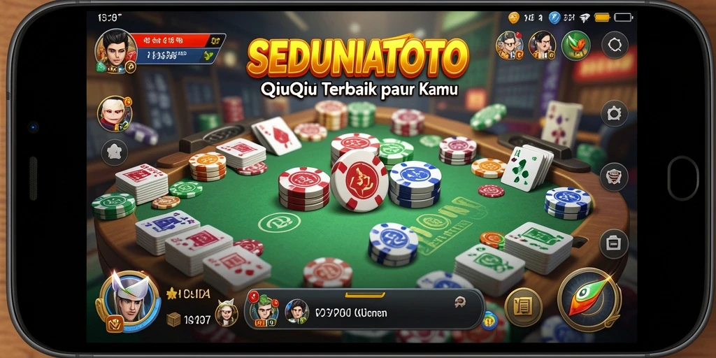 Tampilan gameplay seru dalam SEDUNIATOTO yang menampilkan QiuQiu.