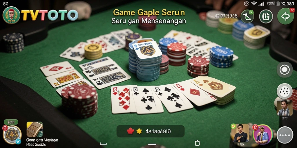 Gameplay seru Gaple di TVTOTO dengan tampilan menarik.